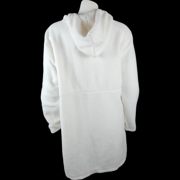 Muk Luk Teddy Bear Sherpa Lounger with Hood White Large NWT - Picture 3 of 15